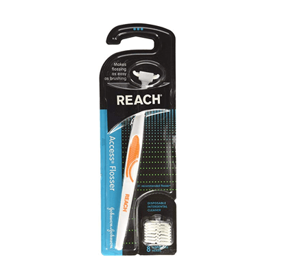 NEW Reach Access Flosser Yellow With 8 Replacement Heads
