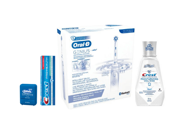 Oral-B Genius Pro Electric Toothbrush with Bluetooth Connectivity Bundle With Crest Pro-Health toothpaste,moisturizing oral rinse,Floss