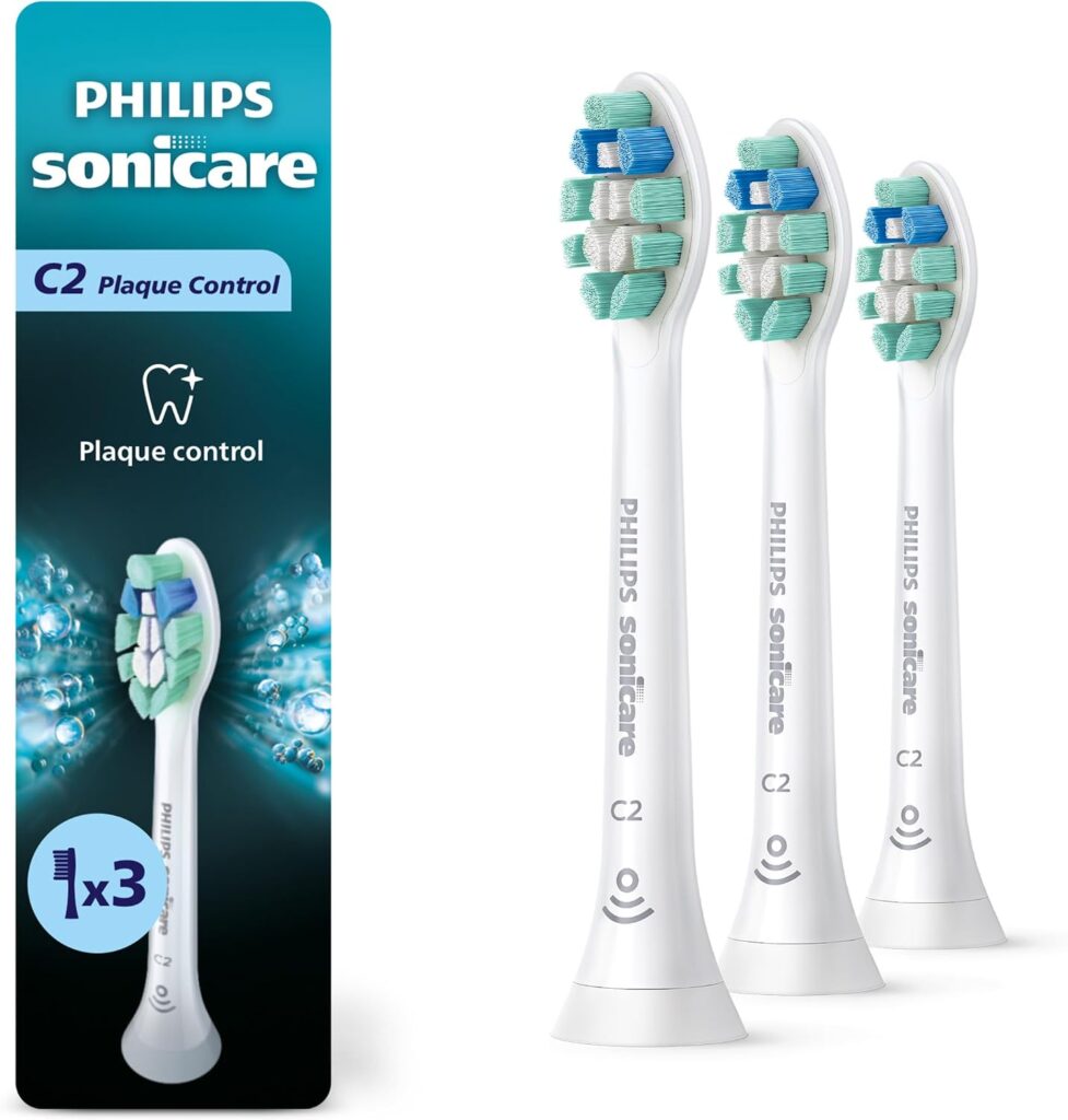 Philips Sonicare C2 Plaque Control Brush Heads, White, 3-Pack, HX9023/65