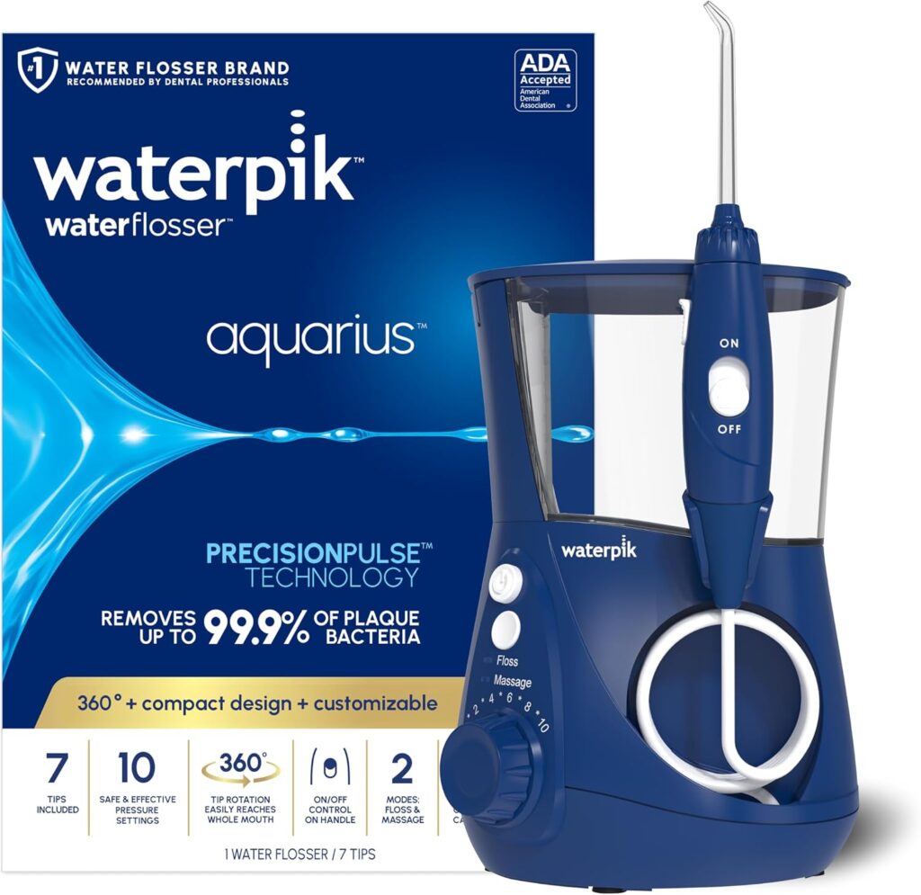 Waterpik Aquarius Countertop Water Flosser, Blue, WP-663
