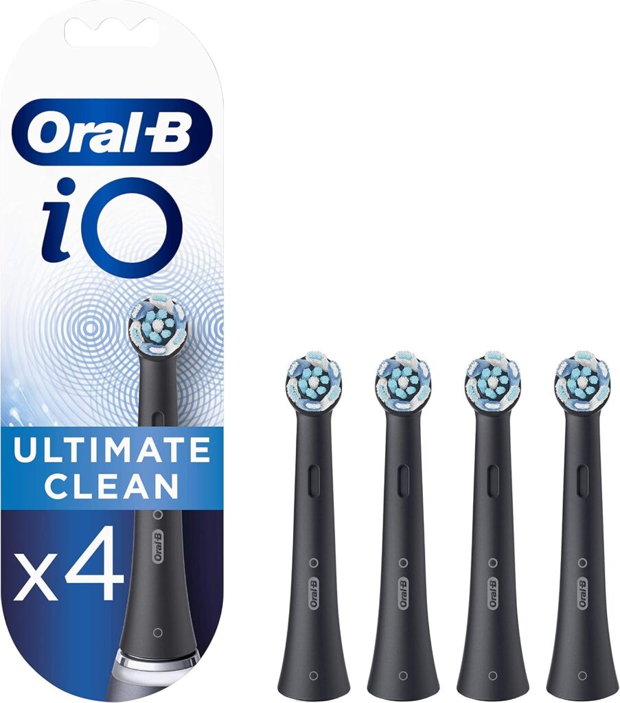 Oral-B iO Ultimate Clean Replacement Brush Heads, Black, 4-Pack