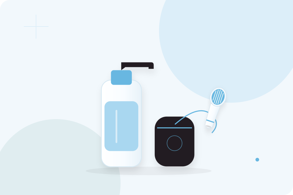 Illustration of oral-care accessories
