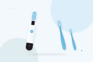 Illustration of toothbrushes for a family