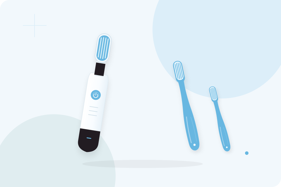 Illustration of toothbrushes for a family